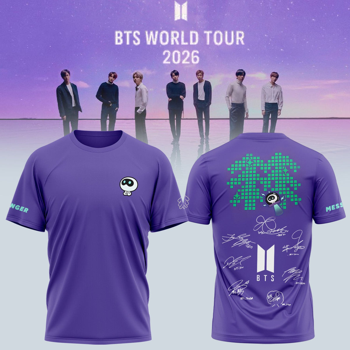 BTS Comeback & World Tour 2026 Limited Edition Signature “ Tshirt