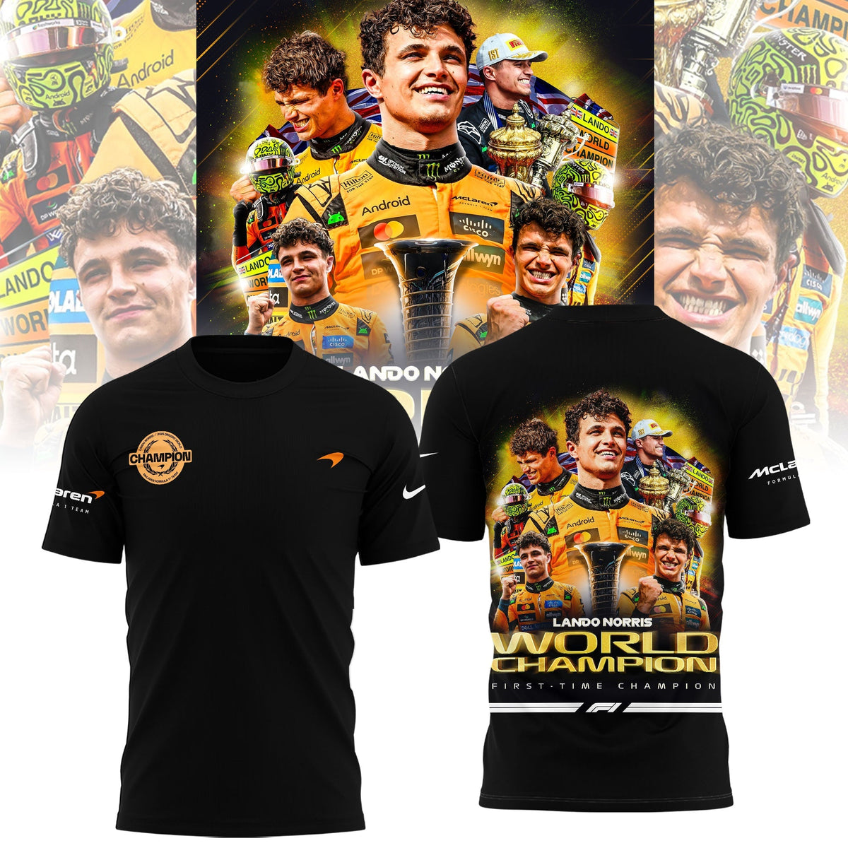 Limited Edition 2025 Lando Norris World Champions Combo T-Shirt