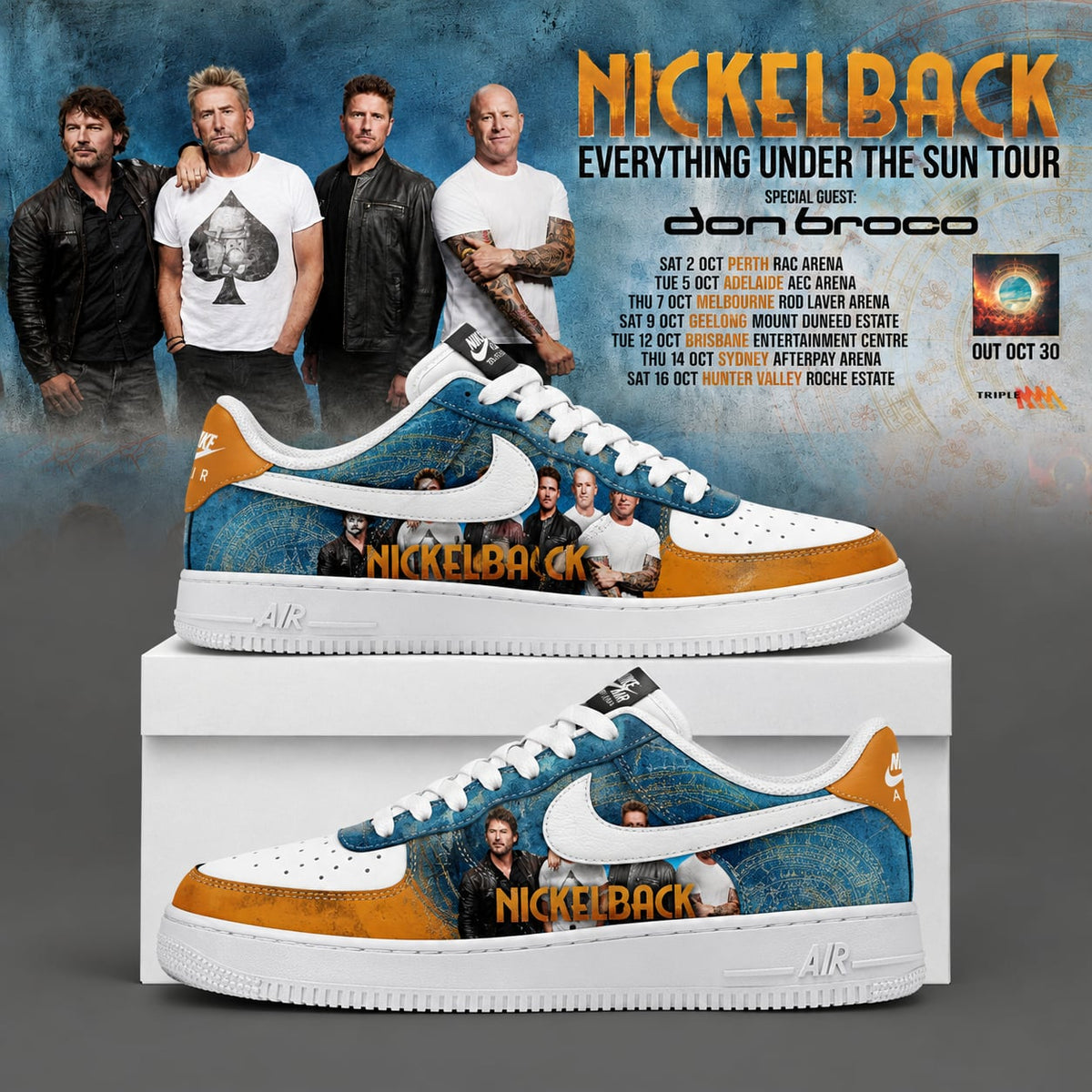 NICKELBACK — EVERYTHING UNDER THE SUN TOUR – Limited Edition AF1 Sneakers