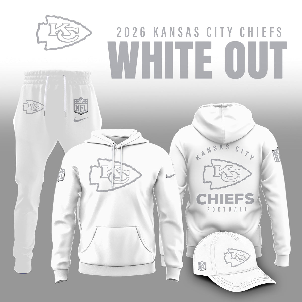 Kansas City Chiefs 2026 White Out Limited Edition Hoodie