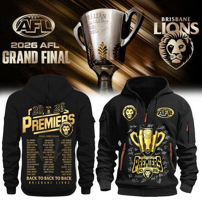 Brisbane Lions AFL 2026 Premiership Champions Half ZipHoodie