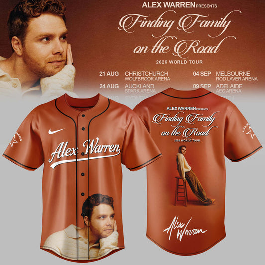 Alex Warren: Finding Family on the Road AUS & NZ Tour 2026 Exclusive Baseball Jersey