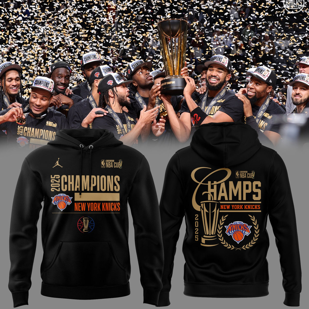 New York Knicks 2025 NBA Cup Champions Hoodie Limited Edition