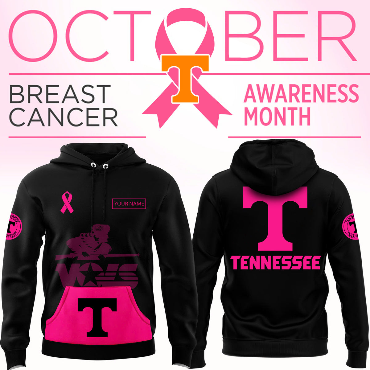 Tennessee Volunteers x Breast Cancer Awareness Special Edition Personalized Hoodie
