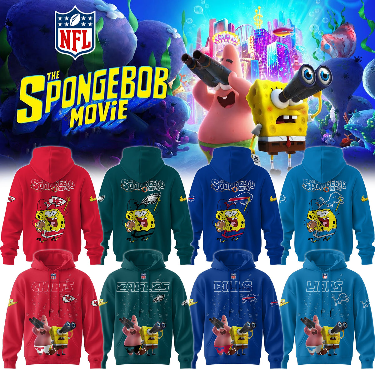 NFL x SpongeBob Limited Edition “ Hoodie V1