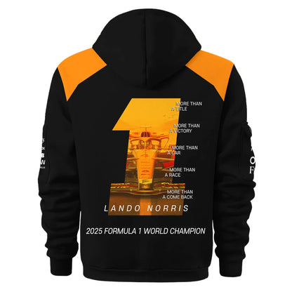 Champion From #4 to #1 Lando Norris McLaren F1 Team Hoodie Half Zip