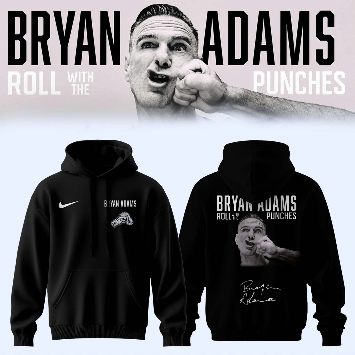 Bryan Adams “Roll With The Punches Tour 2026/27”Limited Edition Hoodie
