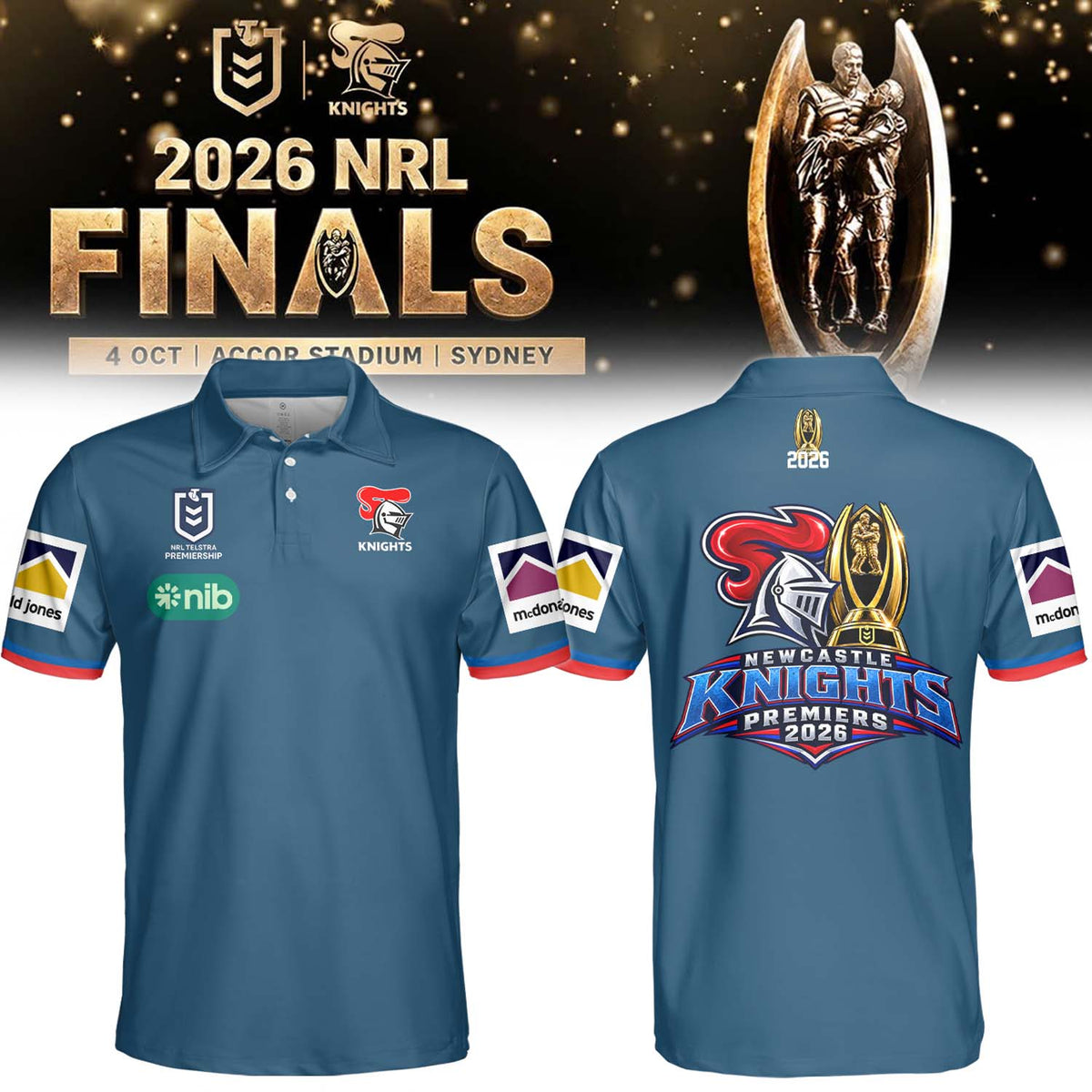 Limited Edition Newcastle Knights NRL Premiers 2026 Polo