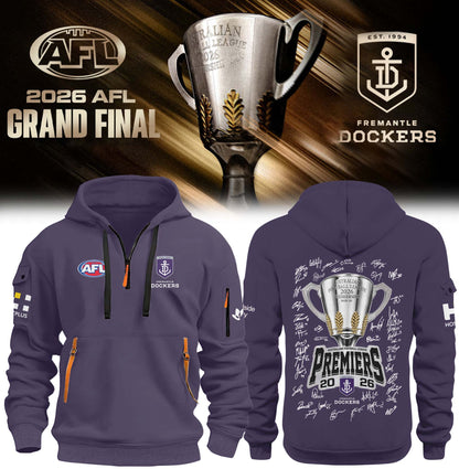 Fremantle Dockers AFL 2026 Premiership Champions Half ZipHoodie