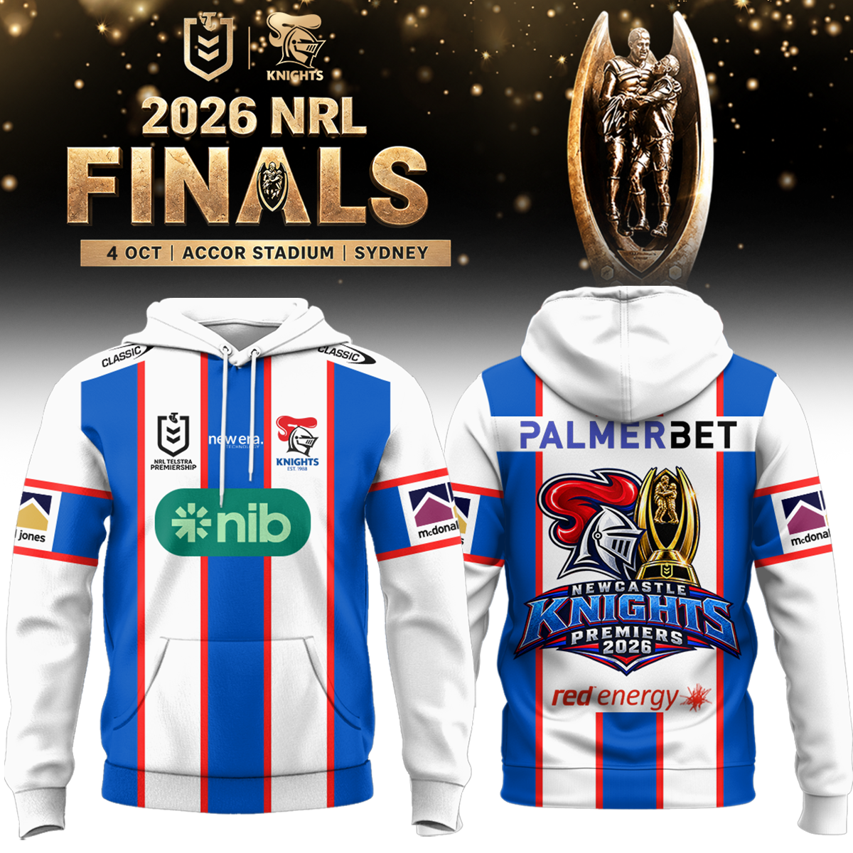 Newcastle Knights 🏆 NRL Premiers 2026 Hoodie