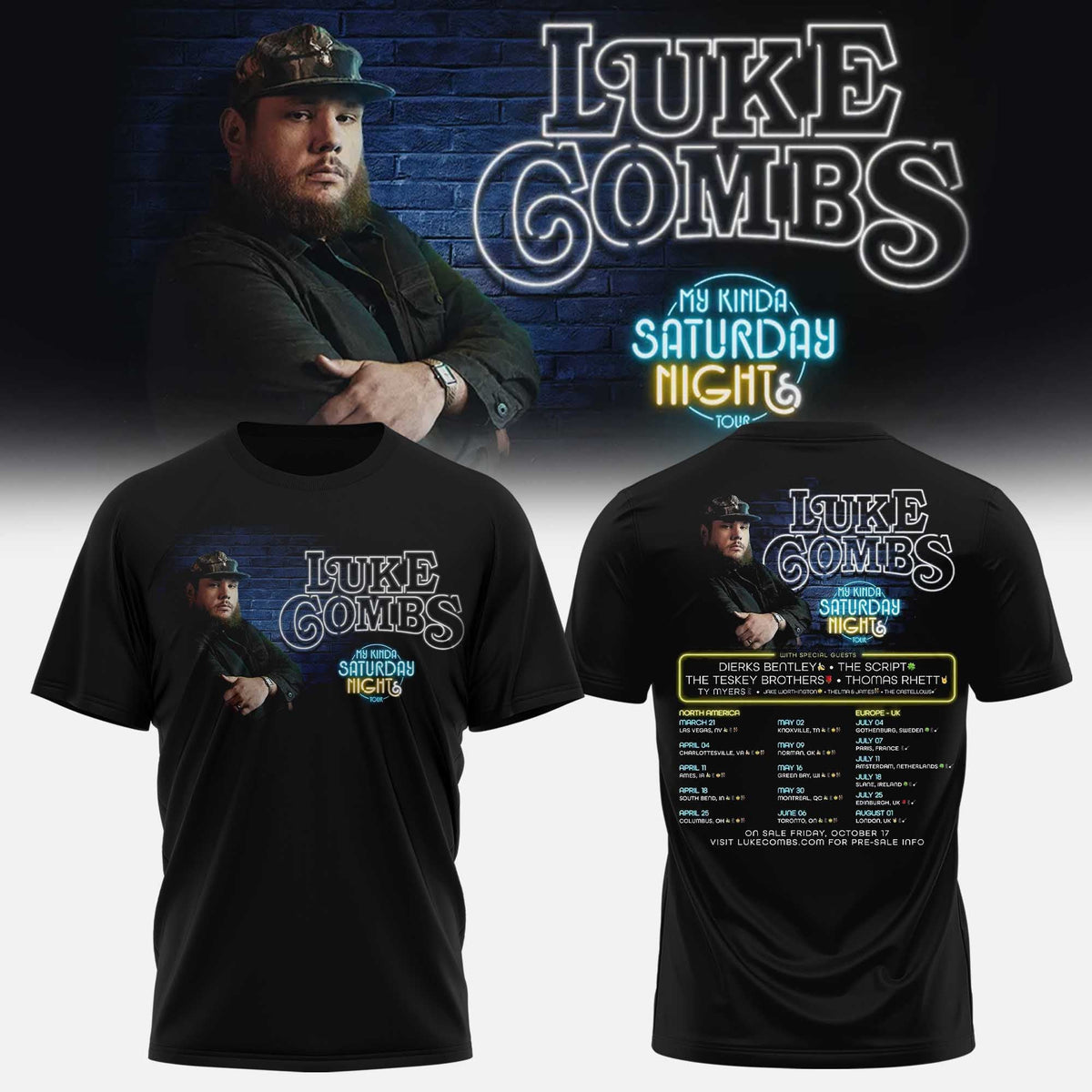 LUKE COMBS: MY KINDA SATURDAY NIGHT TOUR� T-SHIRT LIMITED