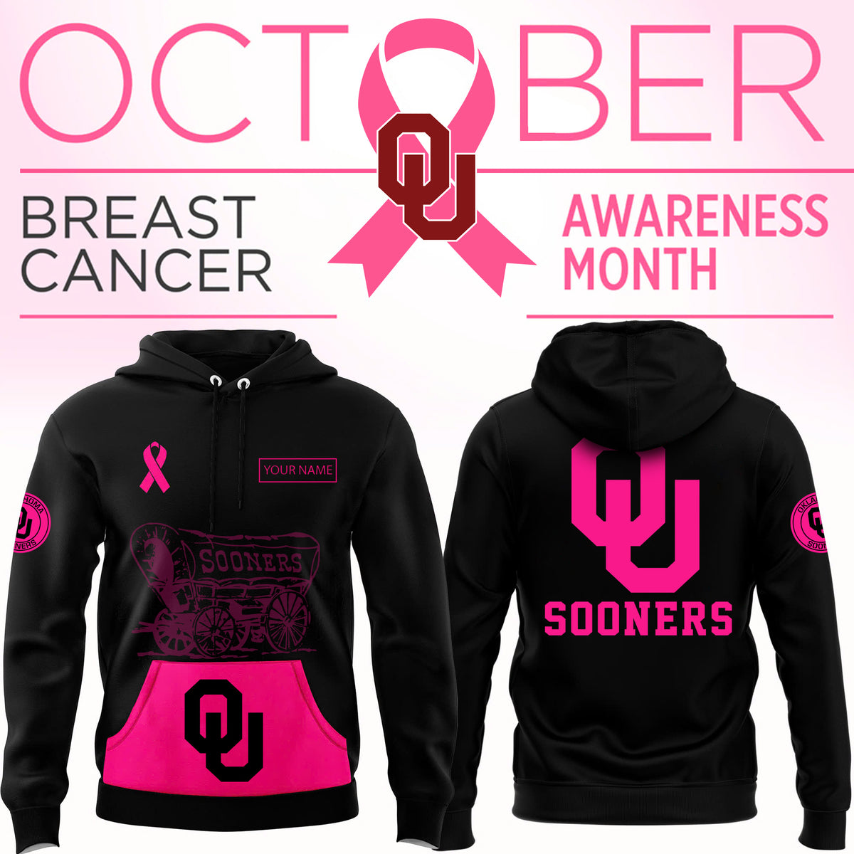 Oklahoma Sooners x Breast Cancer Awareness Special Edition Personalized Hoodie
