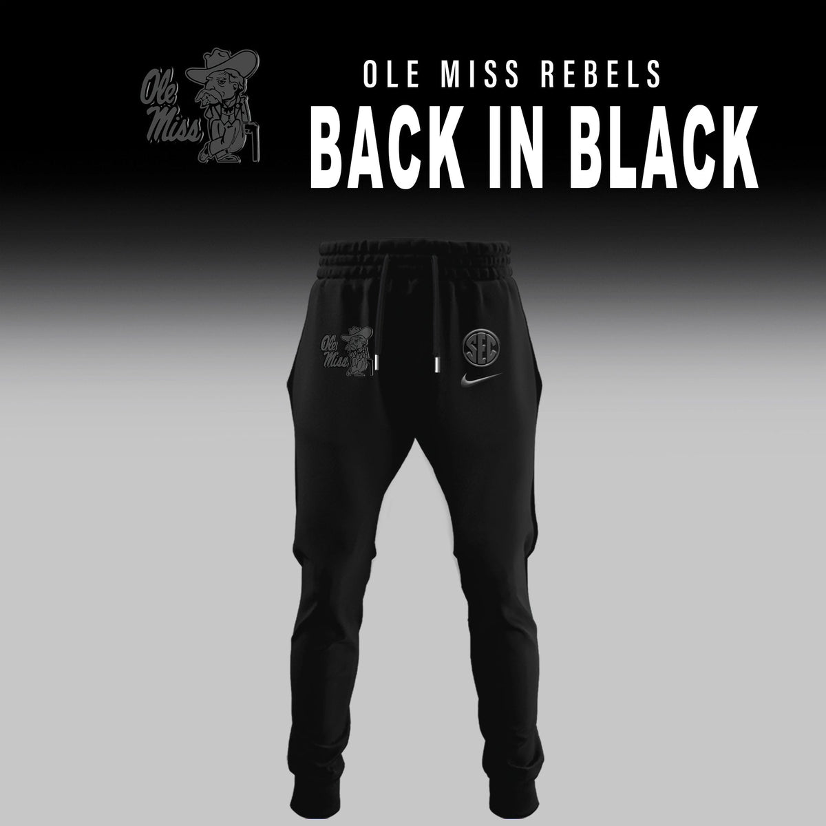 Ole Miss Football Back In Black Limited Edition Combo Hoodie