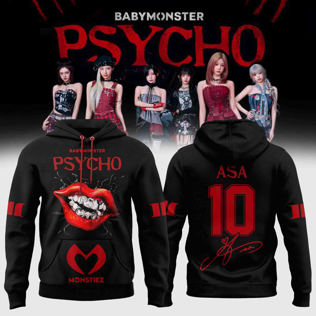 BABYMONSTER : PSYCHO [ WE GO UP] Album 2025 Limited “ Hoodie ( Asa )