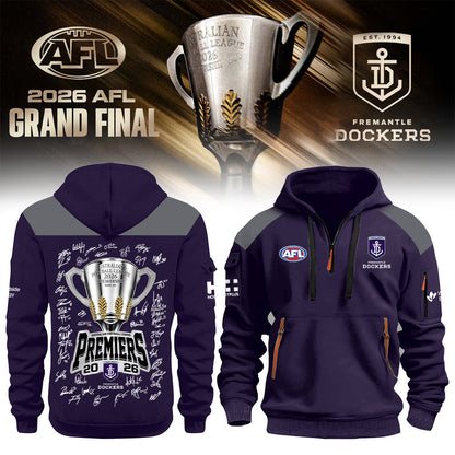 Fremantle Dockers AFL 2026 Premiership Champions Half ZipHoodie