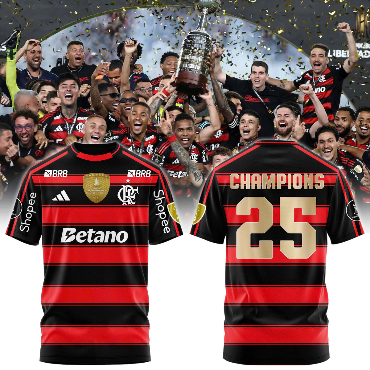 The first Brazilian time with 4 CONMEBOL Libertadores titles Shirt V5