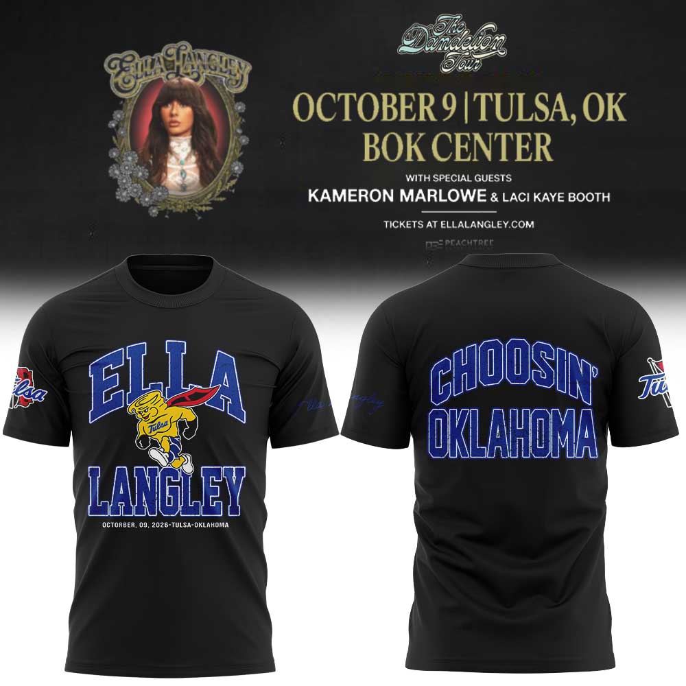 Limited Edition Tulsa Golden Hurricane x Ella Langley The Dandelion Tour 2026 Shirt