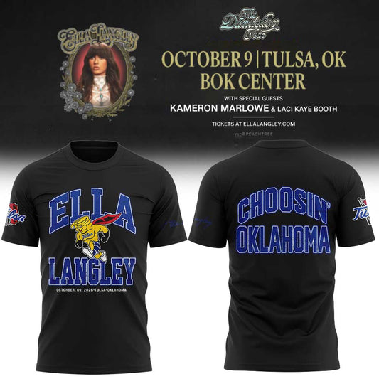 Limited Edition Tulsa Golden Hurricane x Ella Langley The Dandelion Tour 2026 Shirt