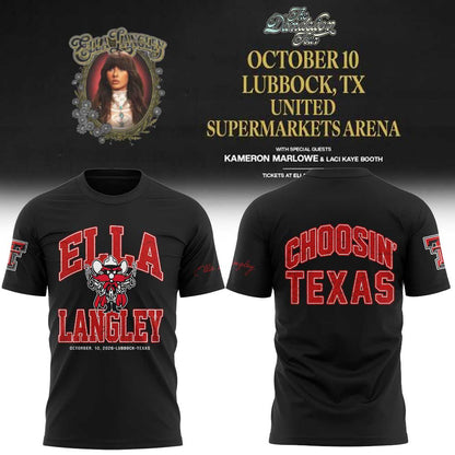 Limited Edition Texas Tech x Ella Langley The Dandelion Tour 2026 Shirt