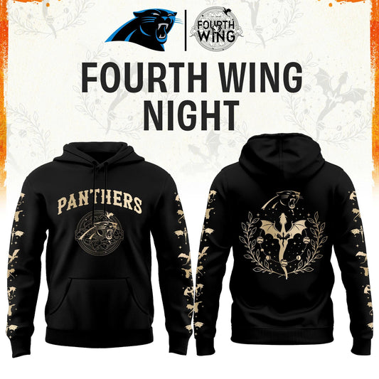 C Panthers Fourth Wings Night Black Hoodie