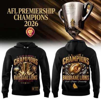 Brisbane Lions AFL 2026 Premiership Champions Hoodie