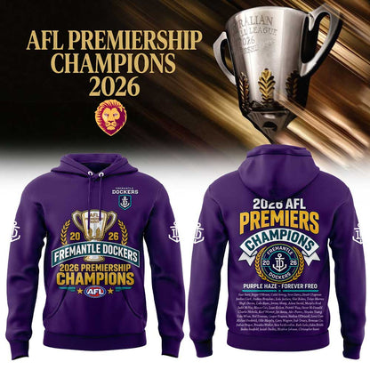 Fremantle Dockers AFL 2026 Premiership Champions Hoodie