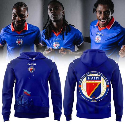 Haïtienne de Football 1974 História do Haiti for World Cup 2026 Hoodie Blue