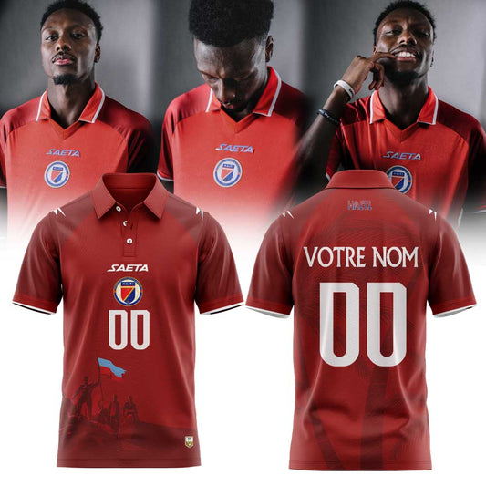 Haïtienne de Football 1974 História do Haiti for World Cup 2026 Polo Red Custom Name, Number