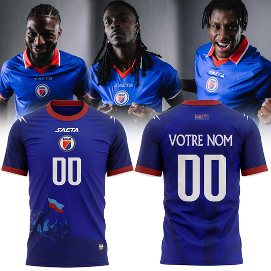 Haïtienne de Football 1974 História do Haiti for World Cup 2026 Shirt Blue Custom Name, Number