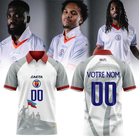 Haïtienne de Football 1974 História do Haiti for World Cup 2026 Polo White Custom Name, Number