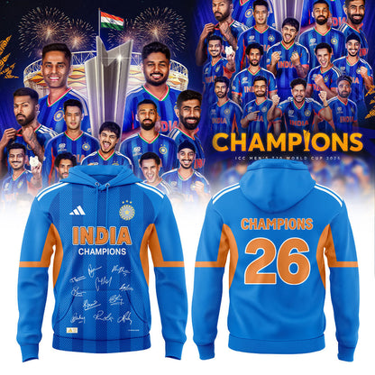 Cricket India 2026 T20 World Cup Champions Hoodie V2