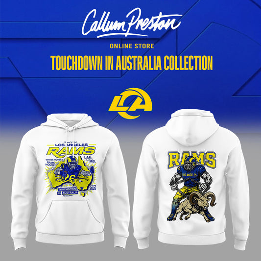 Los Angeles Rams TOUCHDOWN IN AUSTRALIA COLLECTION White Hoodie