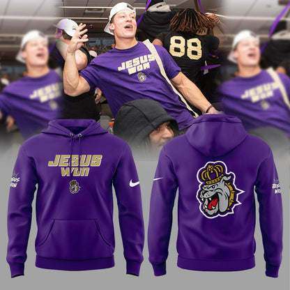 James Madison Dukes Football Jesus Won Combo V2 Hoodie