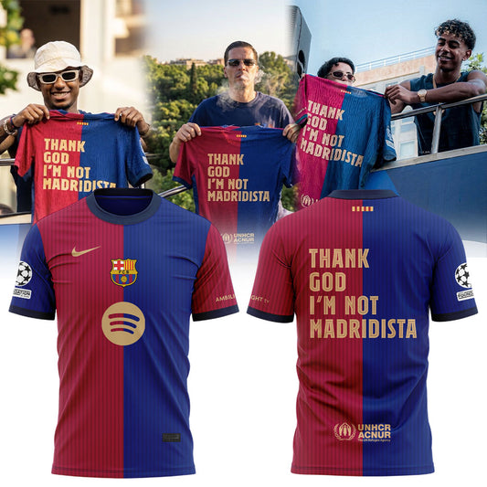 FC Barcelona THANK GOD I’M NOT MADRIDISTA Shirt
