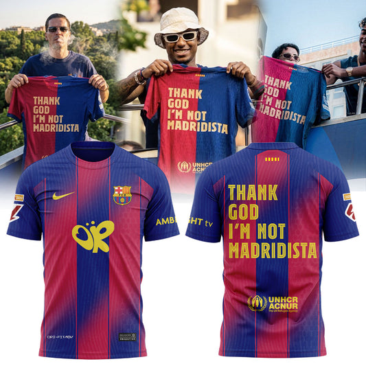 FC Barcelona THANK GOD I’M NOT MADRIDISTA Shirt V2