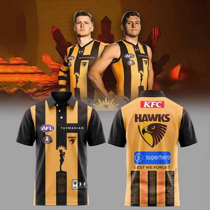 Hawthorn Hawks Football Club 2026 ANZAC Guernsey Polo