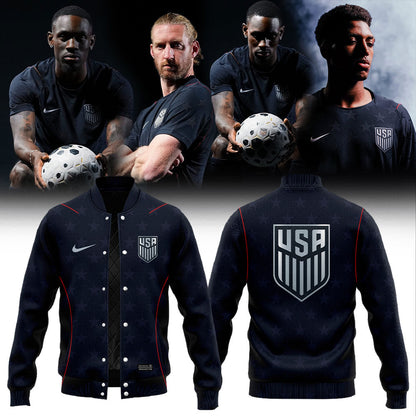 USMNT 2026 Personalized Stripes Match Black Jacket