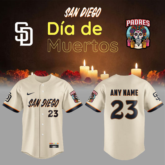 SD Padres City Connects Concept Dia de los Muertos 2026 Jersey V2 Custom Name, Number