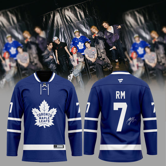 BTS ARIRANG WORLD TOUR The blue and white Toronto Maple Leafs suit you perfectly RM Hockey Jersey