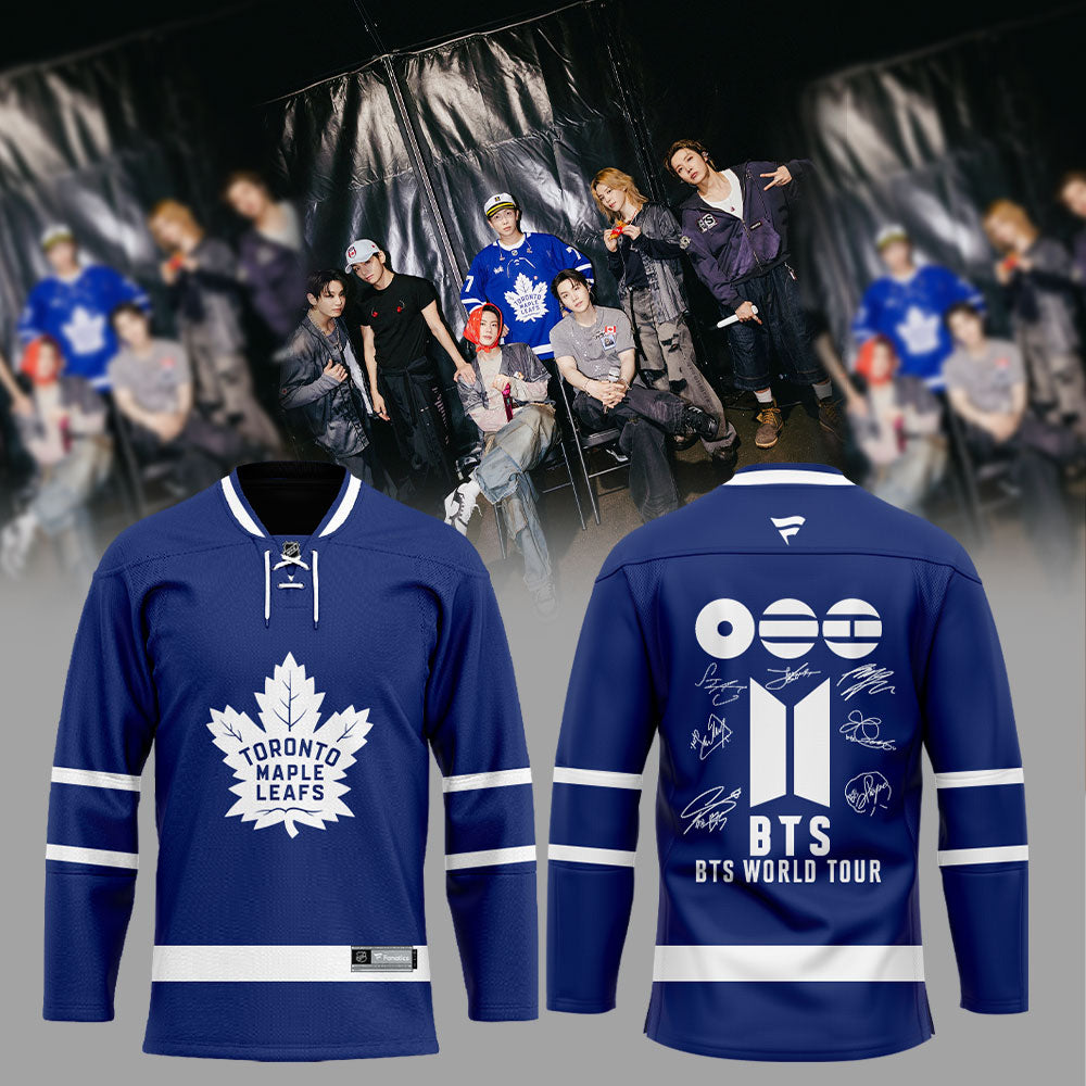 BTS ARIRANG WORLD TOUR The blue and white Toronto Maple Leafs suit you perfectly Hockey Jersey