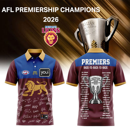 Brisbane Lions AFL 2026 Premiership Champions Polo