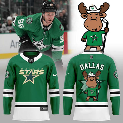 Dallas Stars Kelly Green Doodle Moose Uniform Hockey Jersey