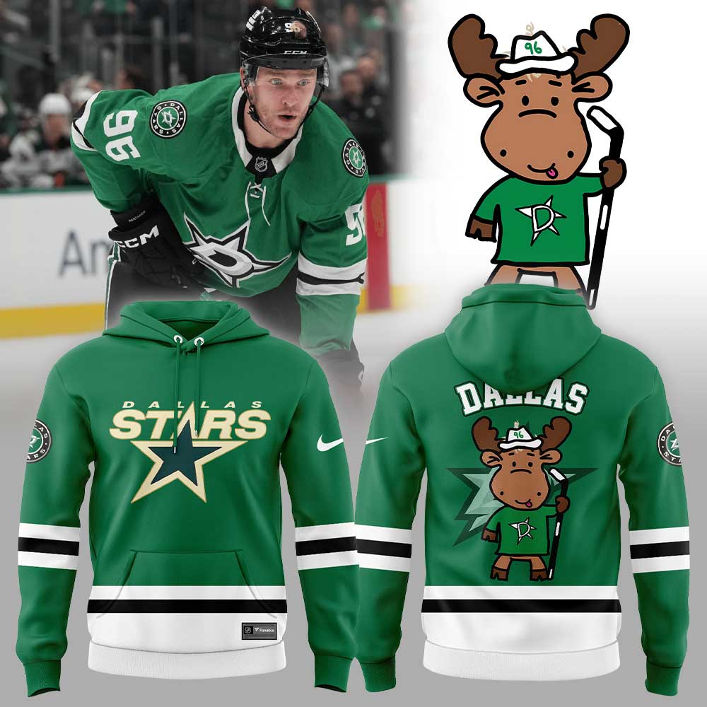 Dallas Stars Kelly Green Doodle Moose Uniform Combo Hoodie