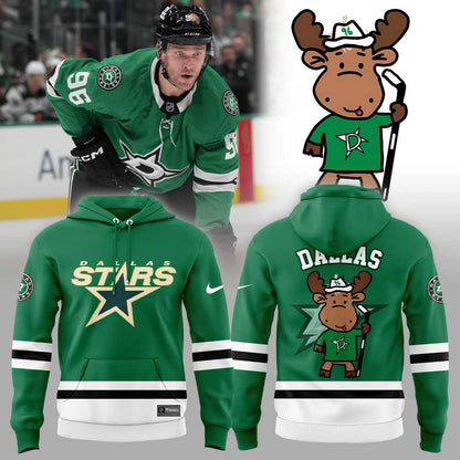 Dallas Stars Kelly Green Doodle Moose Uniform Combo Hoodie