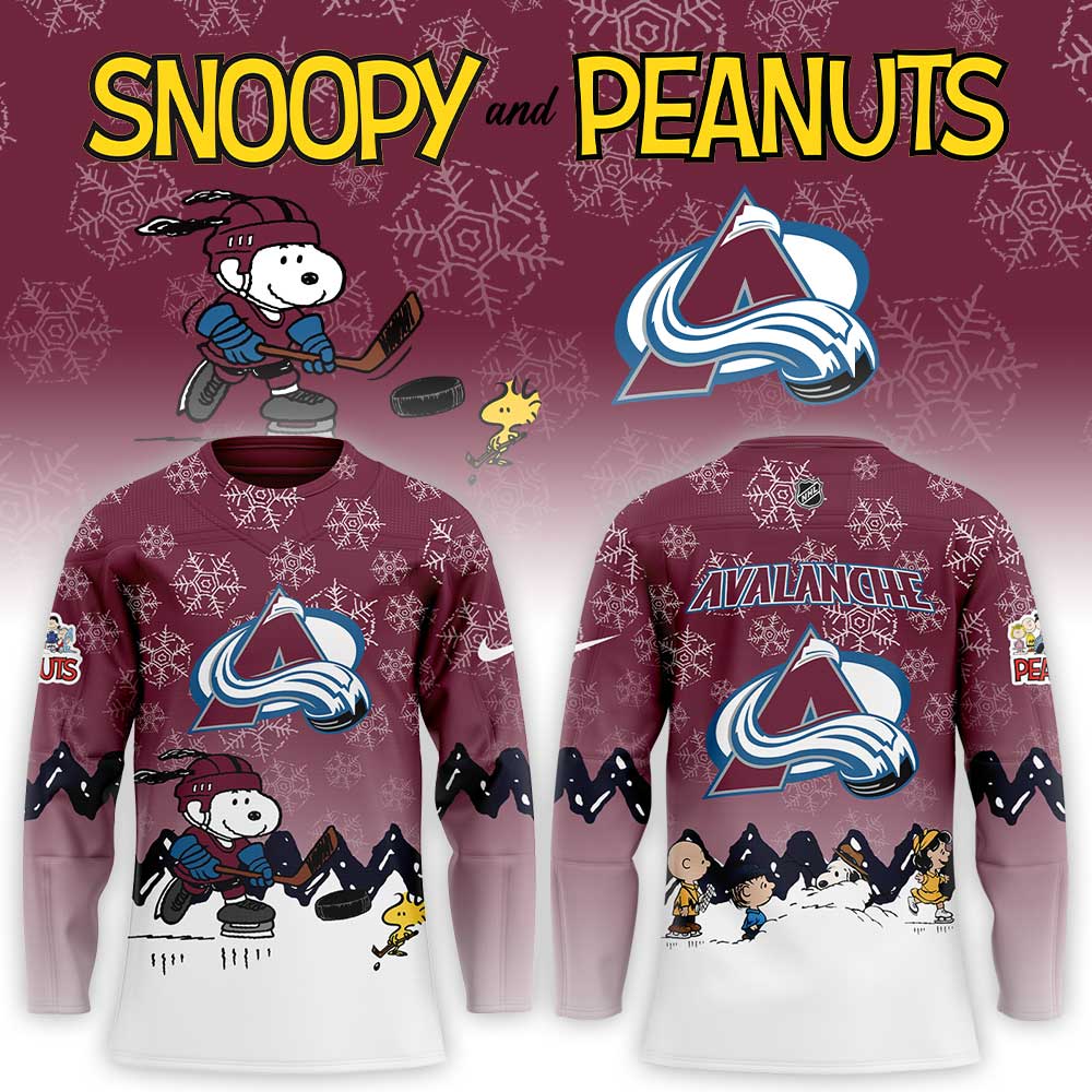 Limited Edition Colorado Avalanche Snoopy and Peanuts Hockey Jersey
