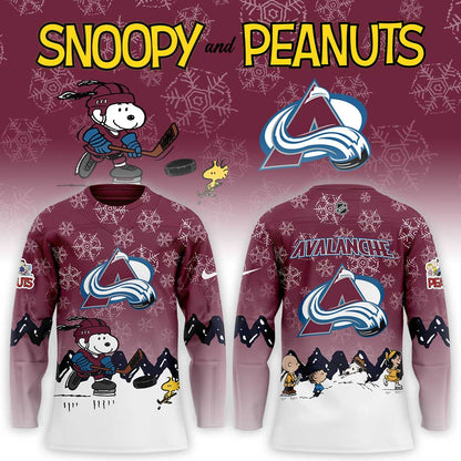 Limited Edition Colorado Avalanche Snoopy and Peanuts Hockey Jersey