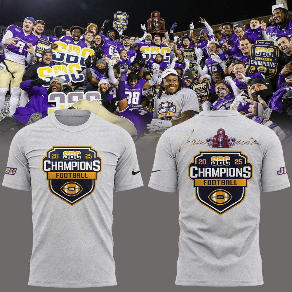 JMU Football SUN BELT CHAMPION 2025 Combo Shirt