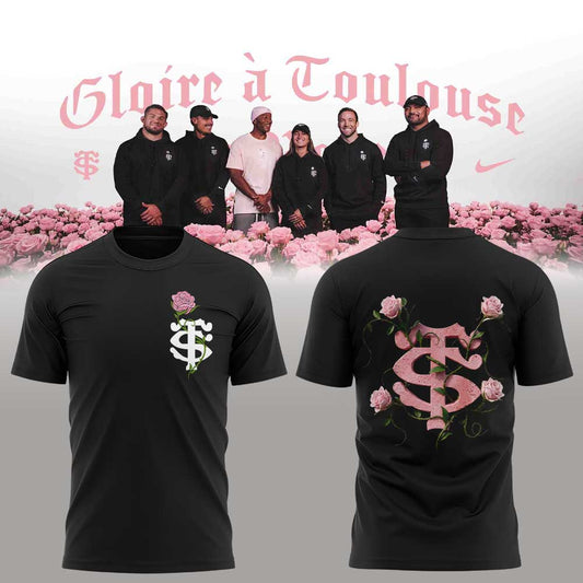 Stade Toulousain Rugby Collection Toulouse La Rose Shirt Black