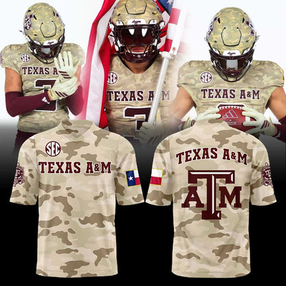 The special “Honor & Support” uniform will be used on the field by the Texas A&M football team Football Jersey