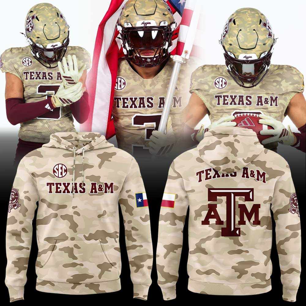 The special “Honor & Support” uniform will be used on the field by the Texas A&M football team Hoodie